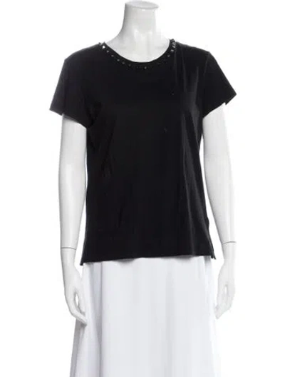 Pre-owned Valentino Crew Neck Short Sleeve T-shirt In Black