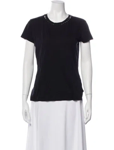 Pre-owned Valentino Crew Neck Short Sleeve T-shirt In Blue