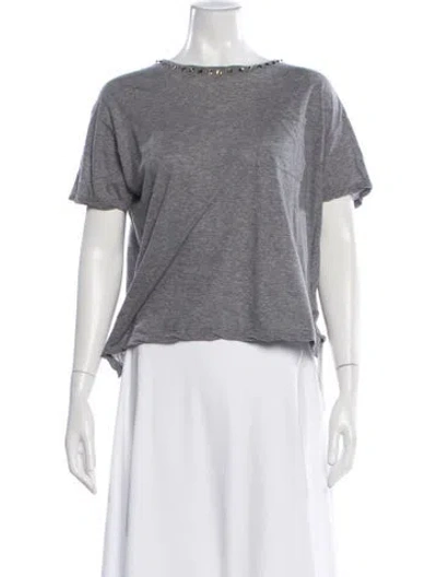 Pre-owned Valentino Crew Neck Short Sleeve T-shirt In Gray