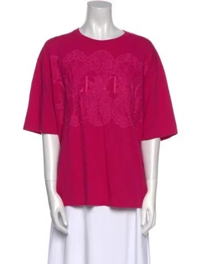 Pre-owned Valentino Crew Neck Short Sleeve T-shirt In Pink