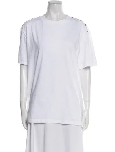 Pre-owned Valentino Crew Neck Short Sleeve T-shirt W/ Tags In White