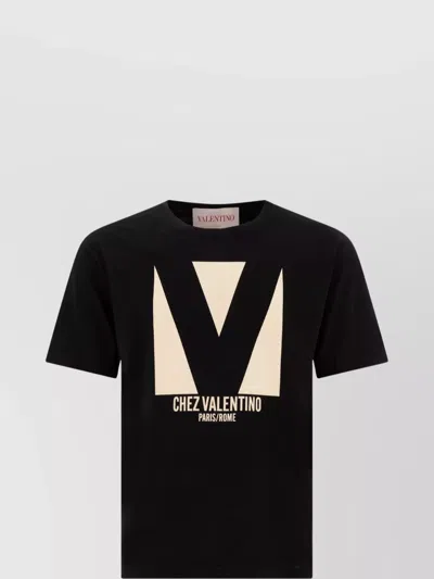 Valentino Crew Neck Short Sleeves T-shirts In Black
