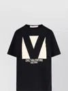 Valentino Cotton Crew Neck T-shirt Drop Shoulder In Black
