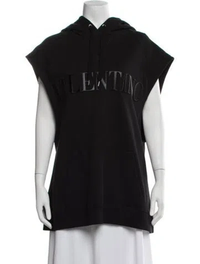 Pre-owned Valentino Crew Neck Sleeveless Hoodie In Black