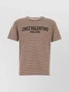 Valentino Striped Cotton T-shirt With Chez Print