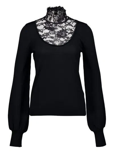 Valentino Crew-neck Sweater In Black