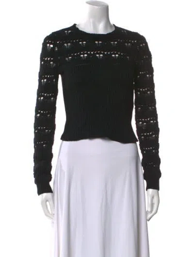 Pre-owned Valentino Crew Neck Sweater In Black