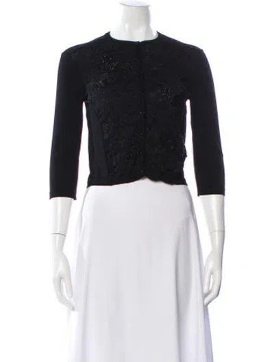 Pre-owned Valentino Crew Neck Sweater In Black