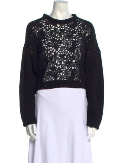 Pre-owned Valentino Crew Neck Sweater In Black