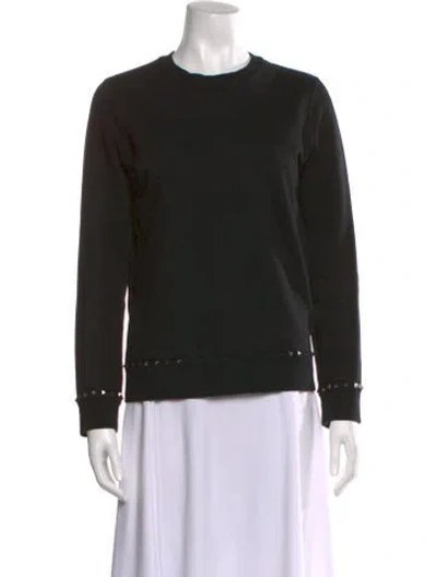 Pre-owned Valentino Crew Neck Sweater In Black