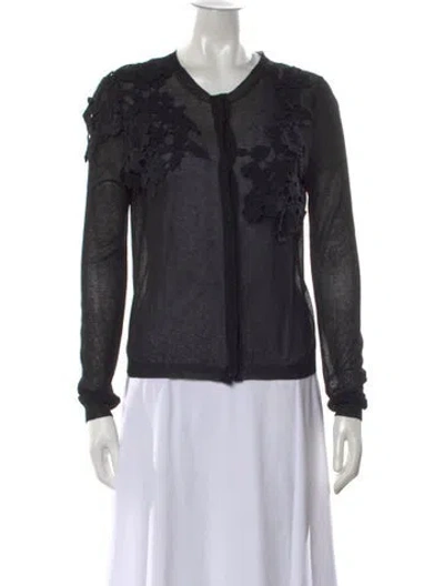 Pre-owned Valentino Crew Neck Sweater In Black