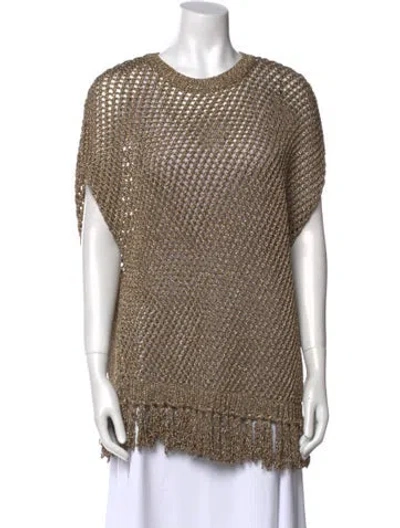 Pre-owned Valentino Crew Neck Sweater In Gold