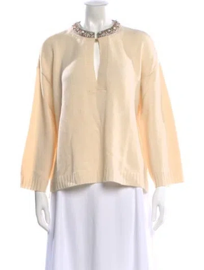 Pre-owned Valentino Crew Neck Sweater In Neutral