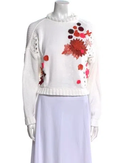 Pre-owned Valentino Crew Neck Sweater In White