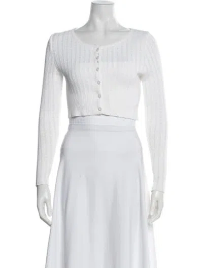 Pre-owned Valentino Crew Neck Sweater In White