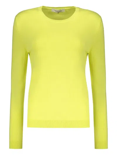 Valentino Crew-neck Sweater In Yellow