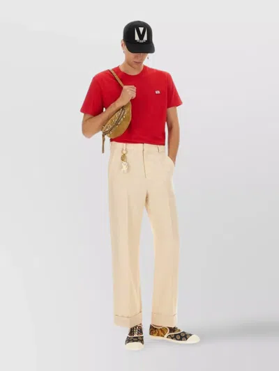 Valentino T-shirt With Signature Vlogo In Red