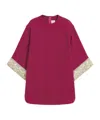 Valentino Womens Phalaris Magenta Cady Couture Embroidered Silk Top In Red