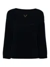 Valentino Logo-plaque Sweater In Blue