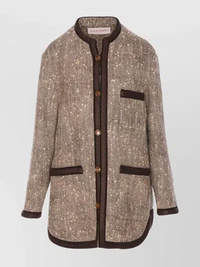 VALENTINO CREWNECK JACKET CONTRAST TRIM