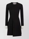 Valentino Crewneck Knit Dress Asymmetric Hem