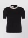 Valentino Garavani Wool Sweater With Stone Embroidery In Black