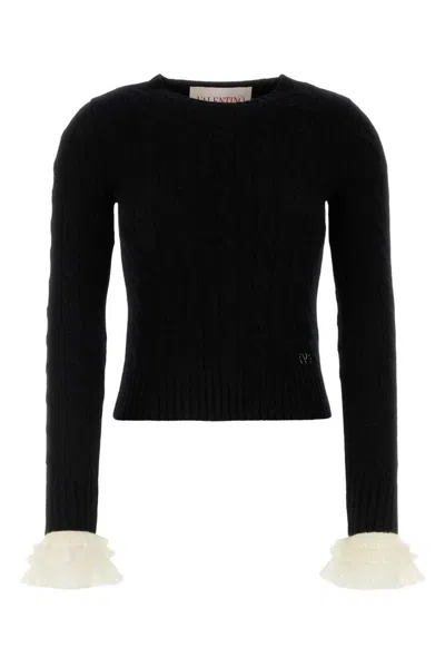 Valentino Black Cashmere Sweater In Neroavorio