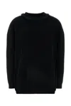 Valentino Off-shoulder Cable Wool Sweater In Black