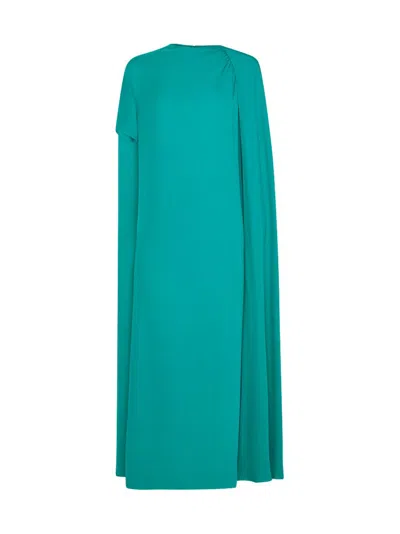 Valentino Long Silk Dress In Green
