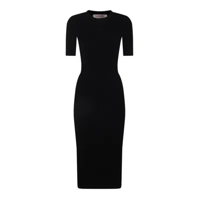 Valentino Crewneck Short-sleeved Dress In Black