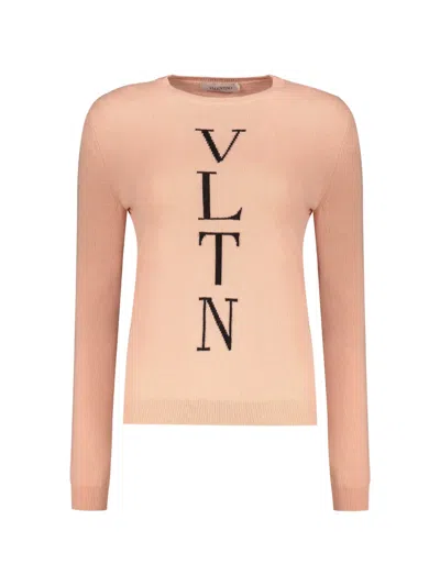 Valentino Crew-neck Sweater In Pink