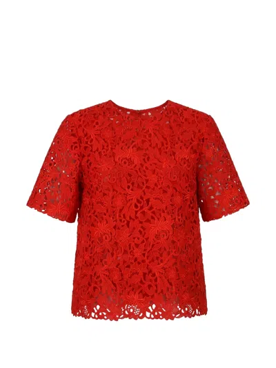 Valentino Crew-neck Top In Red