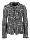 Valentino Braided Collar Tweed Fitted Jacket