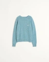 Valentino Crewneck Wool Jumper With Vlogo Embroidery In Turquoise