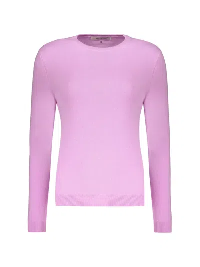 Valentino Crew-neck Wool Sweater In Purple
