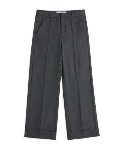 VALENTINO WOOL GABARDINE TROUSERS WITH TURN-UPS