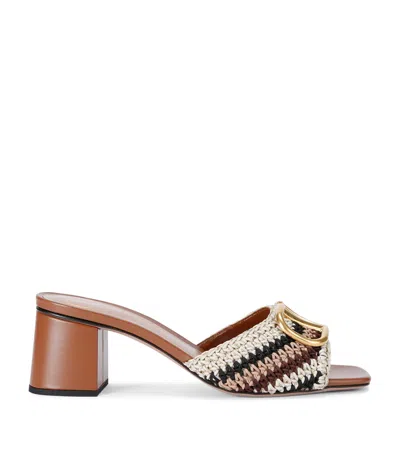 Valentino Garavani Crochet Heeled Mules 60 In Beige