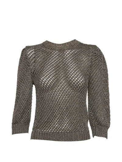 Pre-owned Valentino Crochet Knit Sweater In Brown
