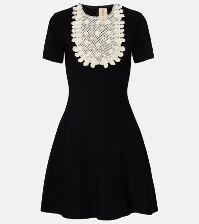 Valentino Crochet Minidress In Black