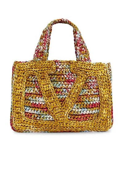 Valentino Garavani Crochet Raffia Viva Superstar Small Tote Bag