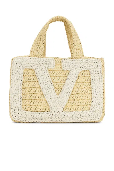 Valentino Garavani Crochet Raffia Viva Superstar Small Tote Bag