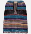 Valentino Crochet Striped Lamé Poncho