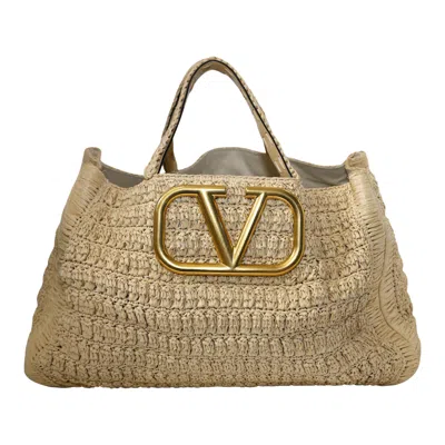 Pre-owned Valentino Garavani Crochet Tote Bag In Brown