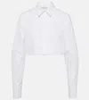 Valentino Garavani Cropped Buttoned Shirt In Weiss