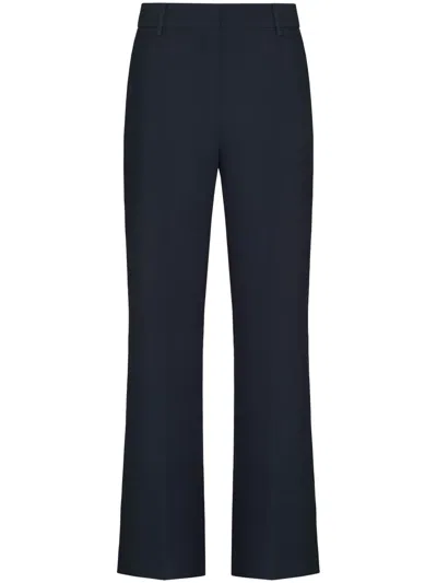 Valentino Cropped Flared Trousers In Blue