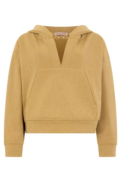 Valentino Cropped-length Hoodie In Neutral