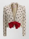 Valentino Bow-embellished Polka-dot Silk-shantung Jacket