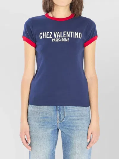 VALENTINO CROPPED SLIM FIT T-SHIRT PRINT