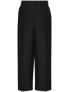 Valentino Wide Leg Trousers With Side And Back Pockets In Black