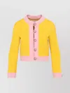 Valentino Bi-color Crystal Crepe Crop Jacket